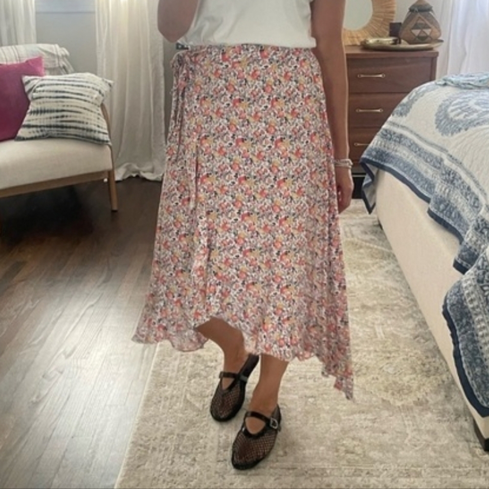 Rachel Zoe Ruffled Wrap Skirt In Cottagecore Print